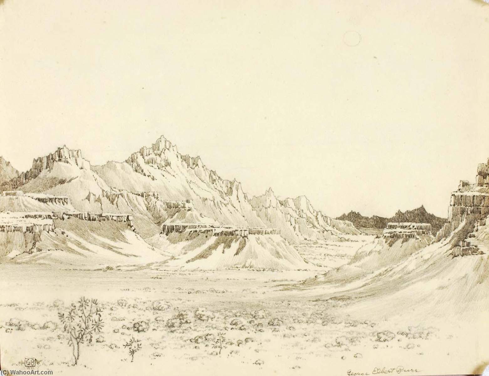 Untitled (transfer Drawing For Arizona Night) — George Elbert Burr