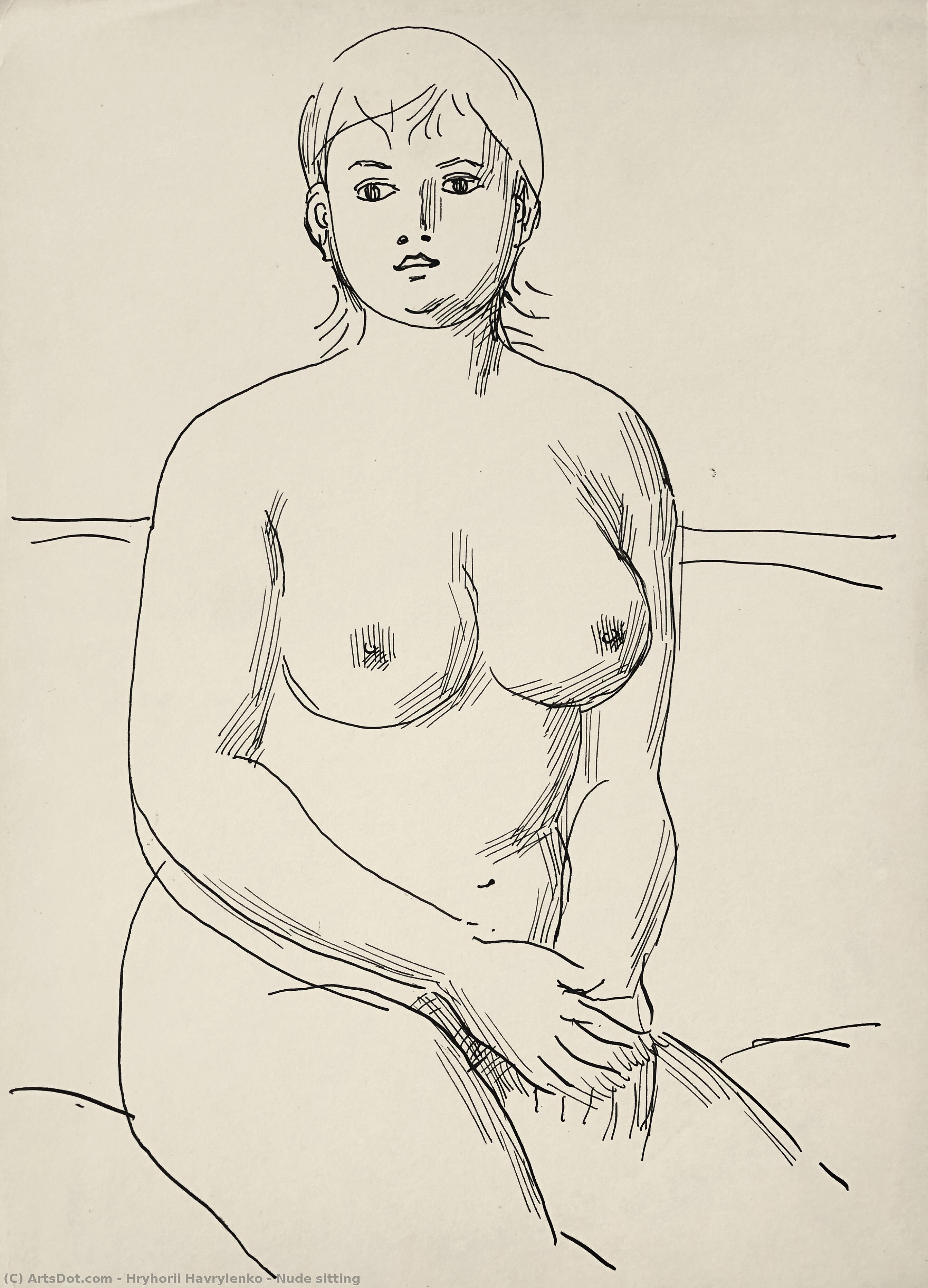 Nude Sitting — Hryhorii Havrylenko