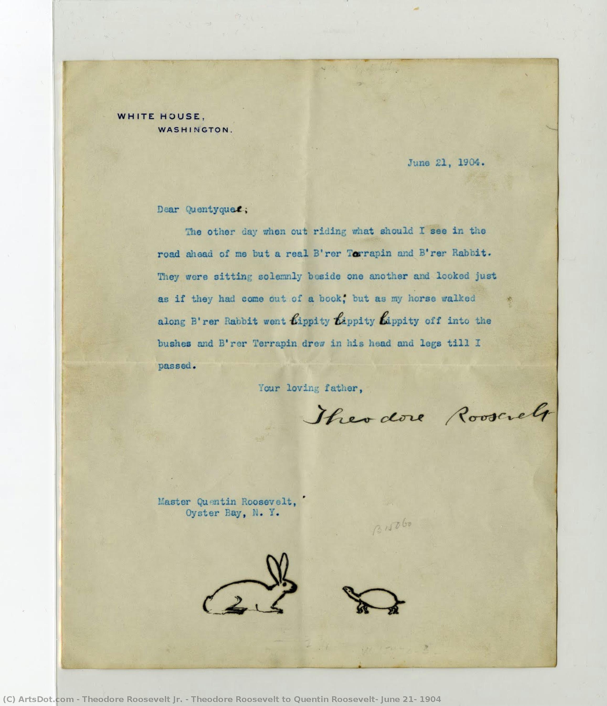 Theodore Roosevelt To Quentin Roosevelt, June 21, 1904 — Theodore Roosevelt Jr.