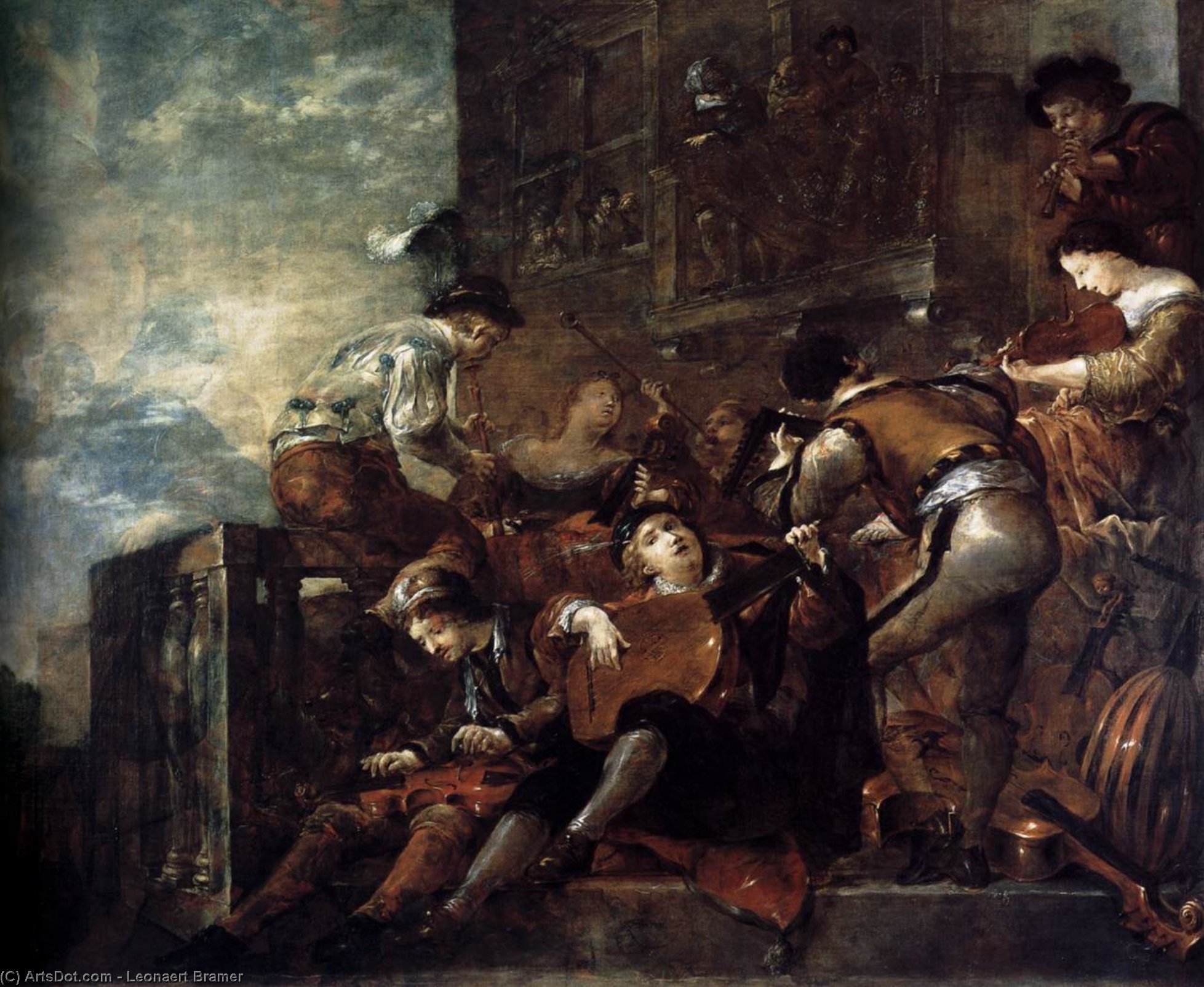 Musicians On A Terrace — Leonaert Bramer