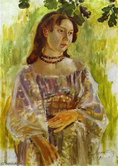 Young Girl With A Necklace — Viktor Borisov-musatov