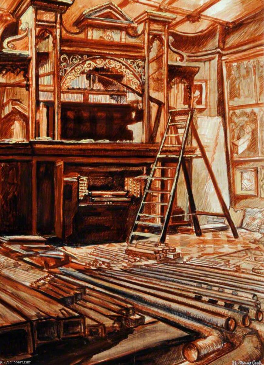 Repairing The Organ At Doughty House, Richmond, Surrey — Francis Ferdinand Maurice Cook