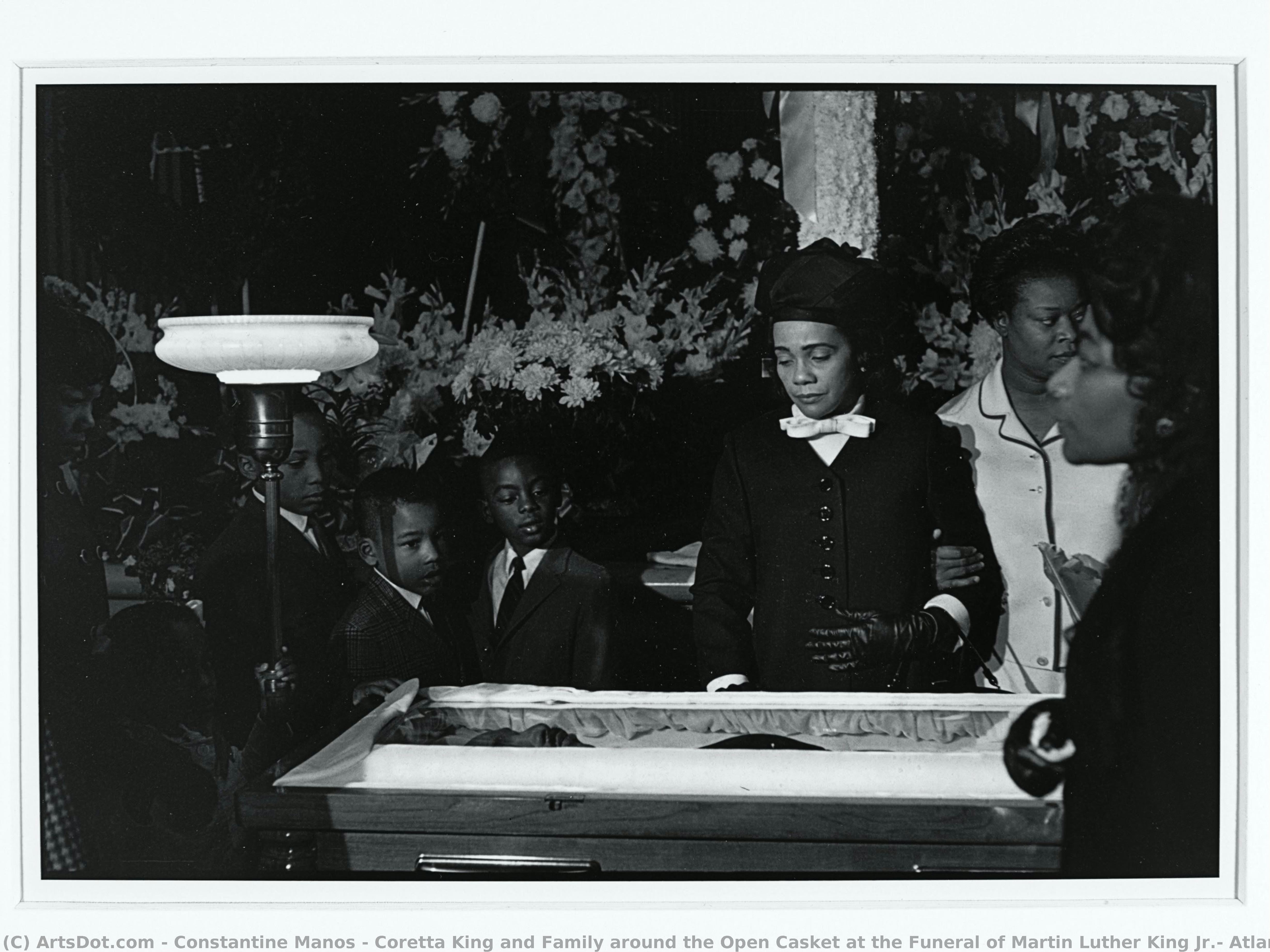 Coretta King And Family Around The Open Casket At The Funeral Of Martin Luther King Jr., Atlanta — Constantine Manos