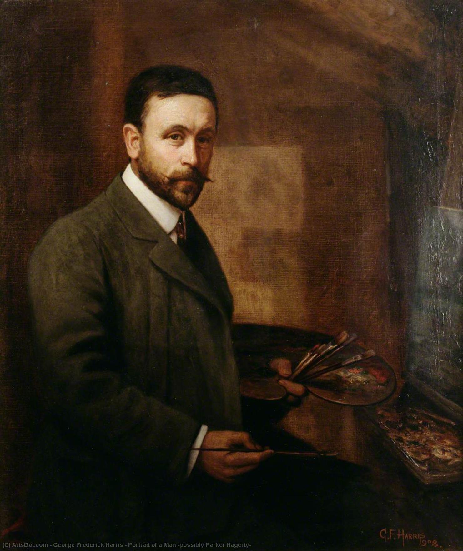 Portrait Of A Man (possibly Parker Hagerty) — George Frederick Harris