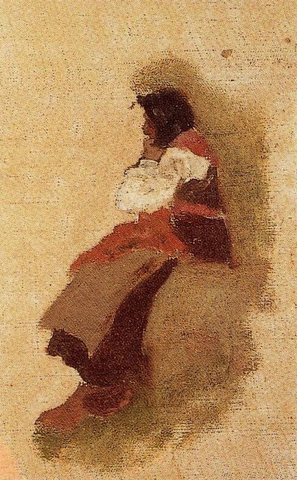 Galician Sitting With Hand On Face — Ovidio Murguía De Castro