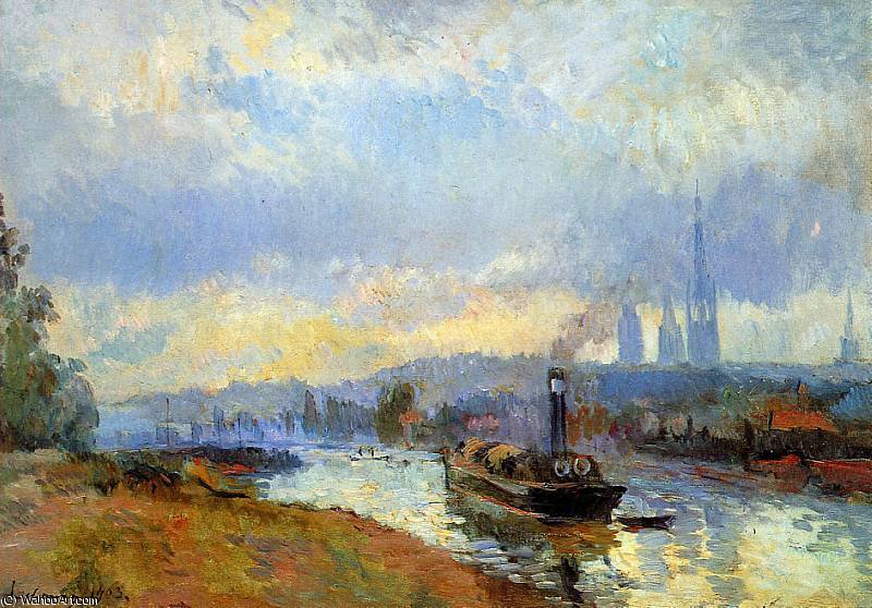 Tugboats In Rouen — Albert-charles Lebourg