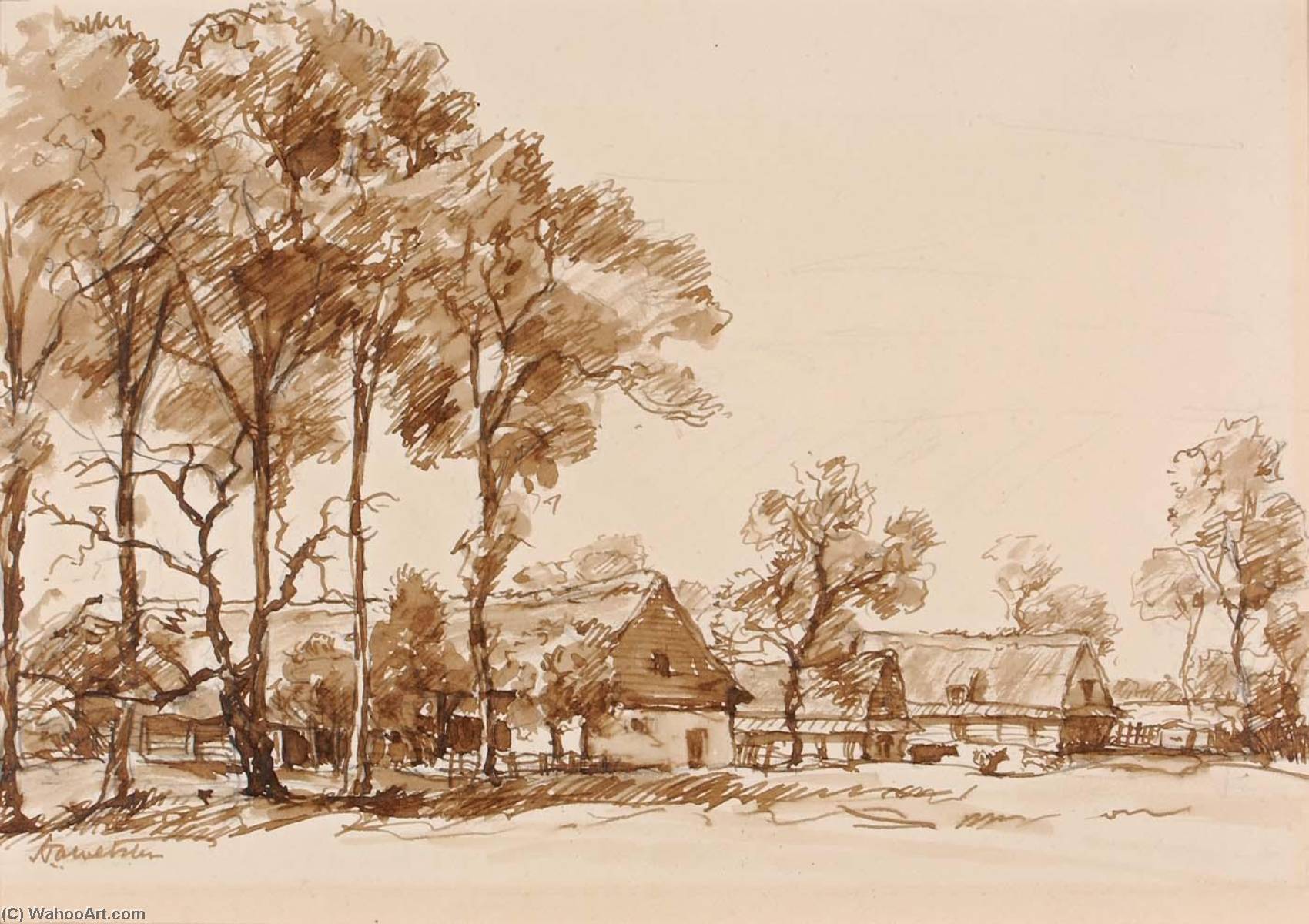 Flemish Cottages Near Cassel, Flanders — Herman Armour Webster