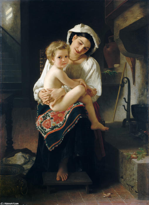 Young Mother Gazing At Her Child — William-adolphe Bouguereau