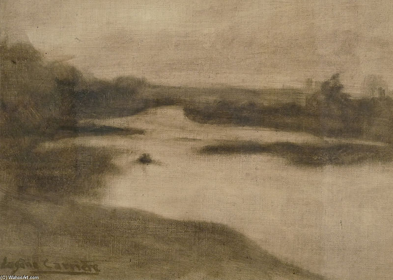 Paysage Avec Large Rivière — Eugène Anatole Carrière