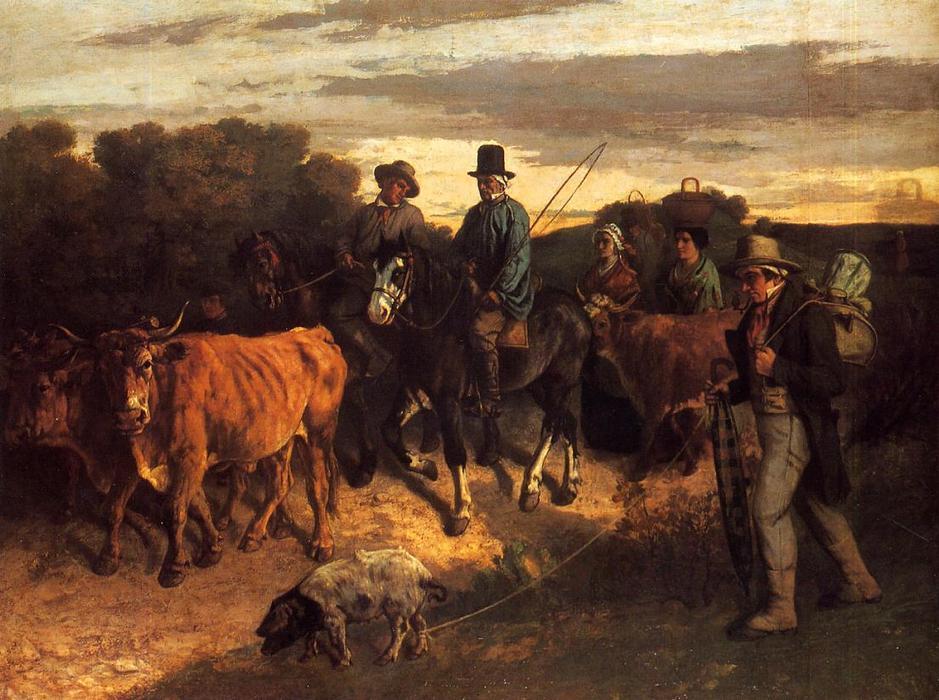 Los Campesinos De Flagey Regresando Del Mercado — Gustave Courbet