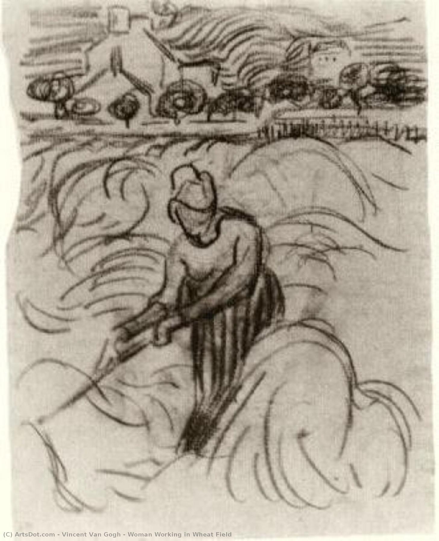 Woman Working In Wheat Field — Vincent Willem Van Gogh