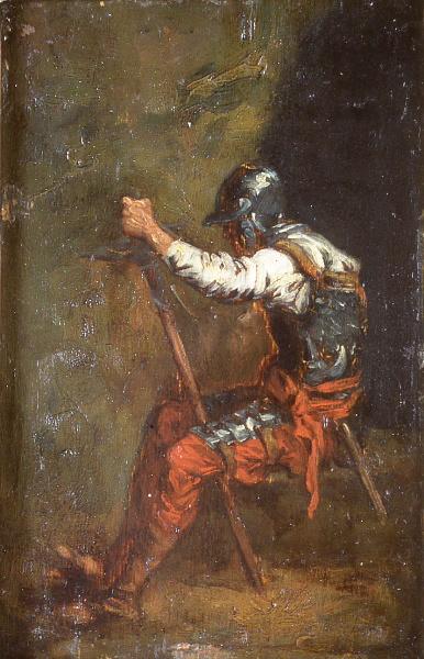 Guerrier Assis À L'épée — Guignet Adrien