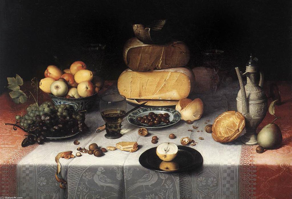 Laid Table With Cheeses And Fruit — Floris Claesz Van Dijck