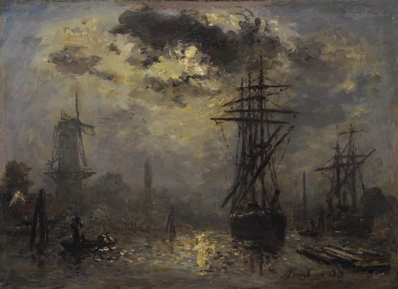 Les Moulins De Rotterdam (titre Attribué) — Johan Barthold Jongkind
