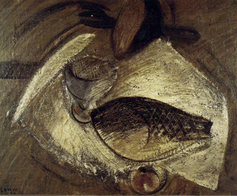 Bodegón Con Bonito, Pan Y Manzana — Francisco Gutiérrez Cossio (pancho Gutierrez Cossio)