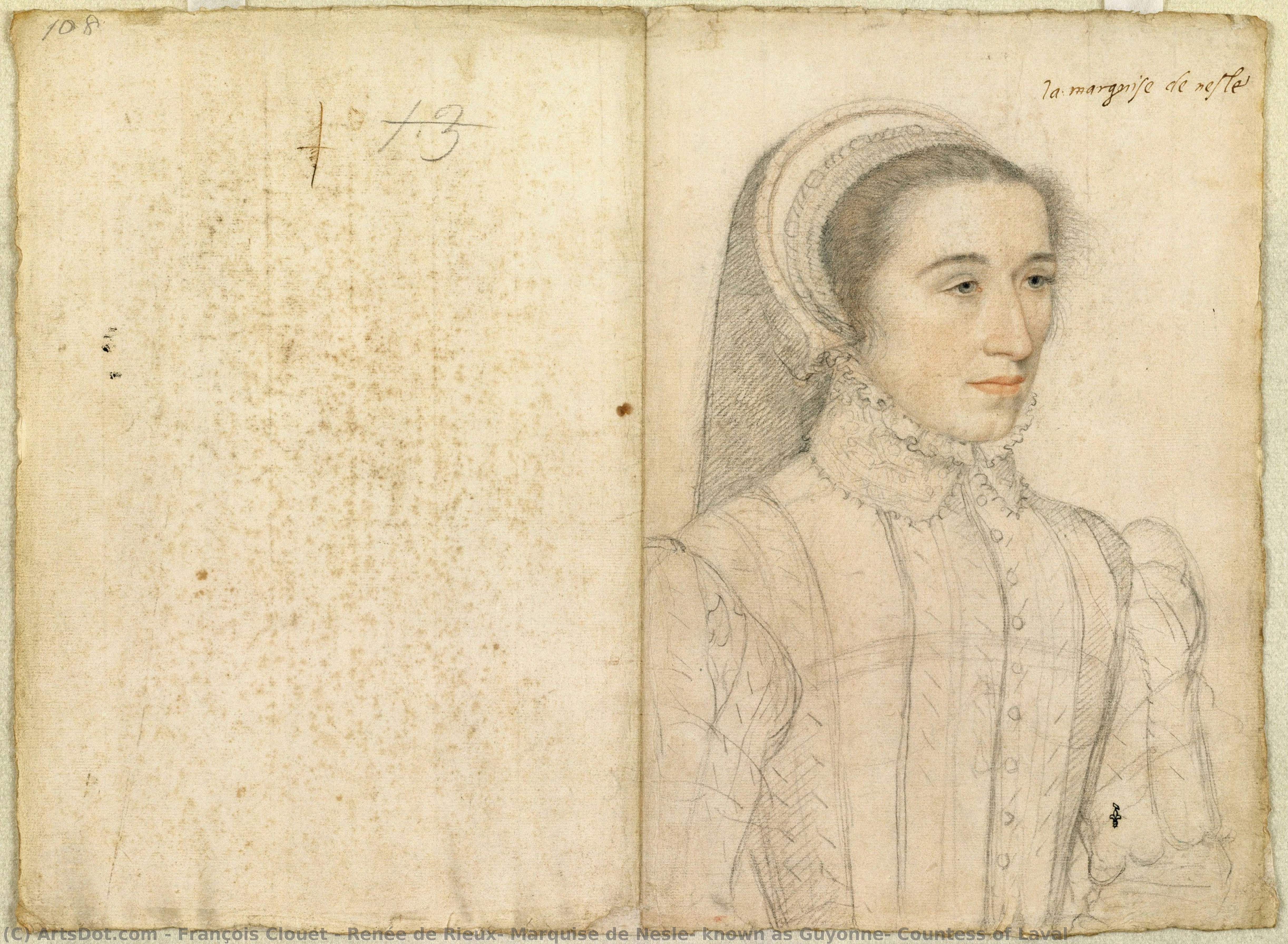 Renée De Rieux, Marquise De Nesle, Bekannt Als Guyonne, Gräfin Von Laval — François Clouet