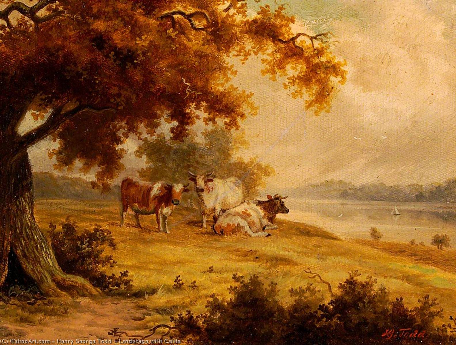 Landscape With Cattle — Henry George Todd