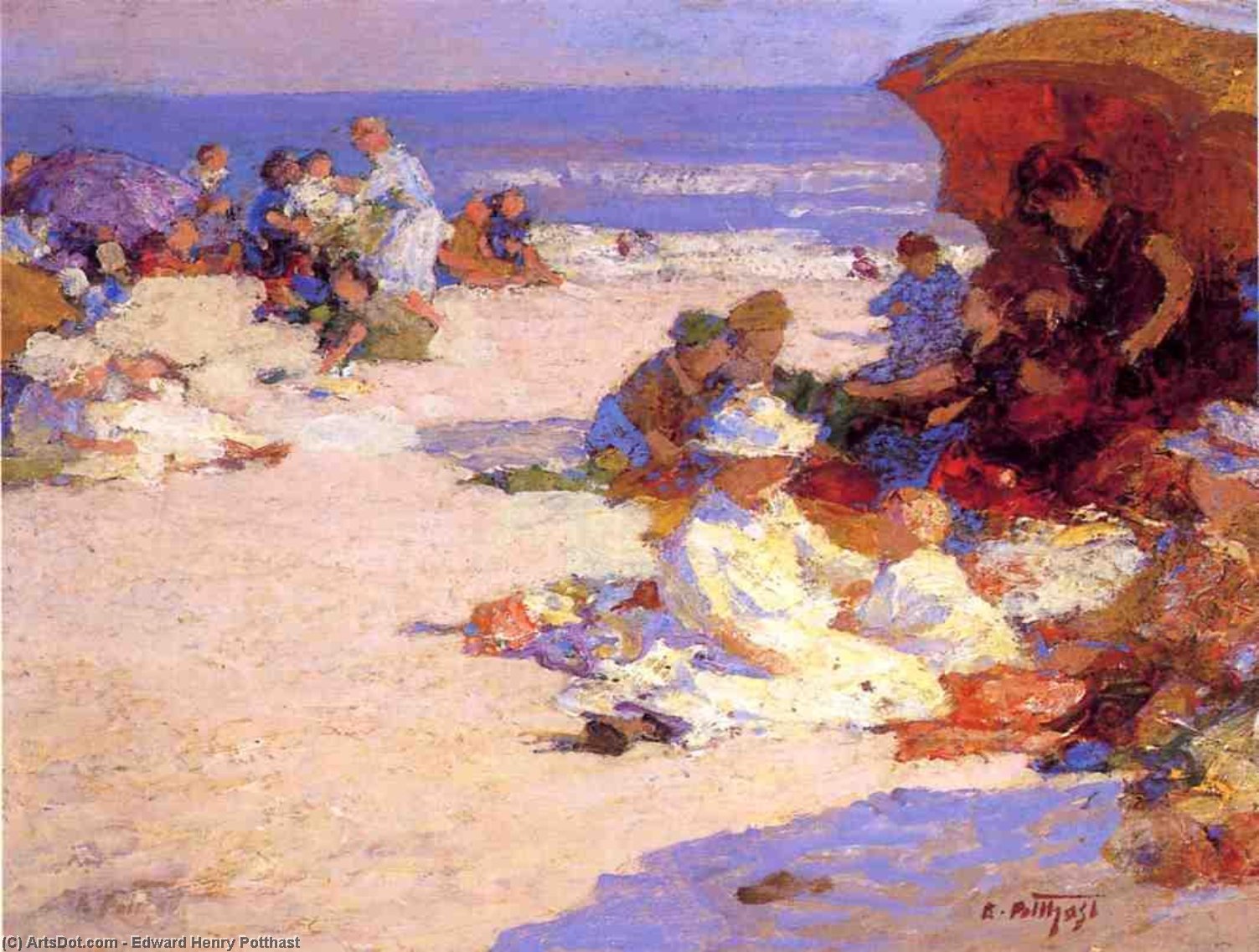 Picknickers On The Beach — Edward Henry Potthast