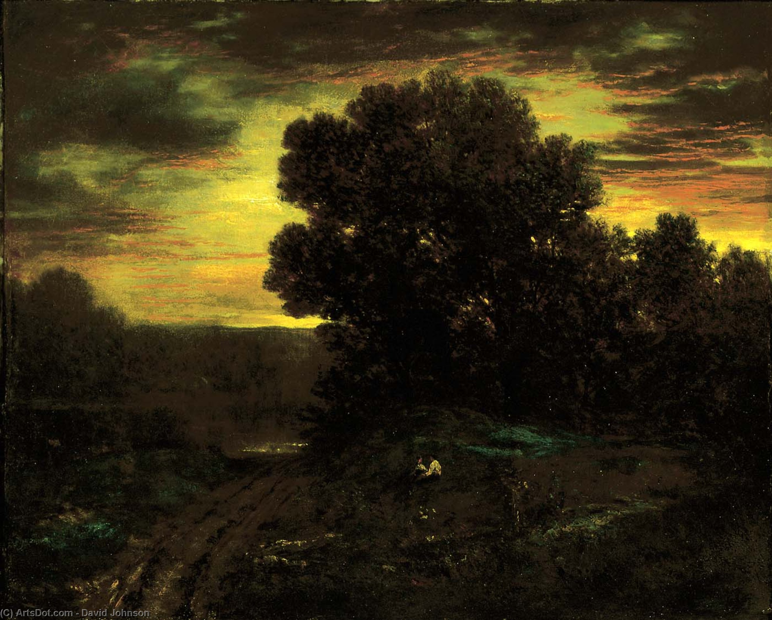 River Landscape At Sunset — Дэвид Джонсон