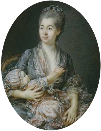 Portrait Of Marie-suzanne Roslin With Her Daughter — Peter Adolf Hall