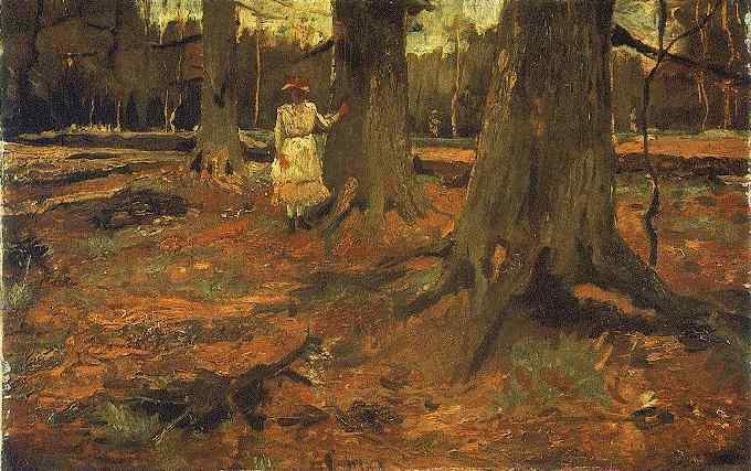 Femme En Blanc Dans Le Bois — Vincent Willem Van Gogh