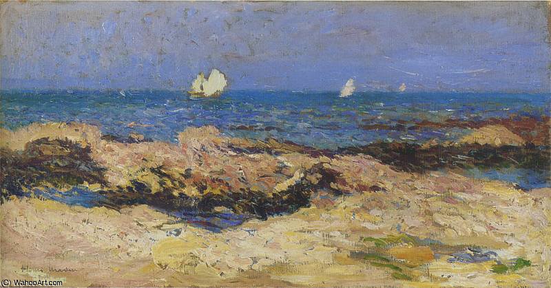 Sailboats Near The Coast — Henri Jean Guillaume Martin