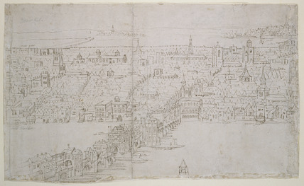 London Bridge - From The London Panorama — Anthonis Van Den Wyngaerde