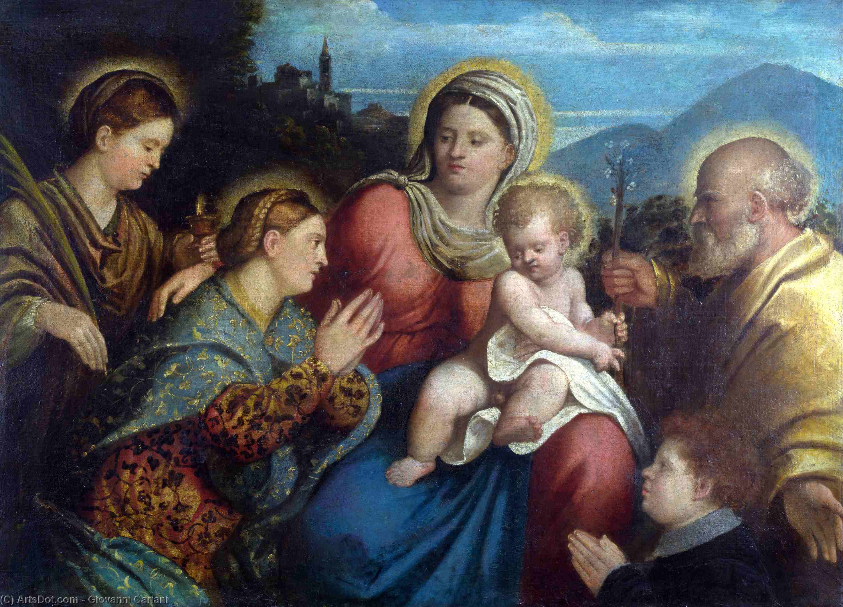 The Holy Family With Saints And A Donor — Giovanni Cariani
