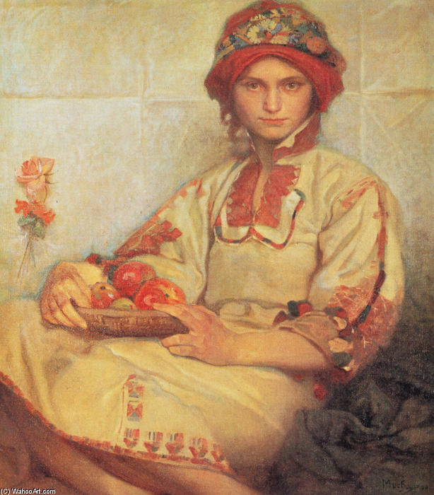 Croatian Woman With Apples — Alphonse Mucha