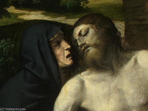 Pietà, Detalj 3, Ng — Alessandro Bonvicino (moretto Da Brescia)