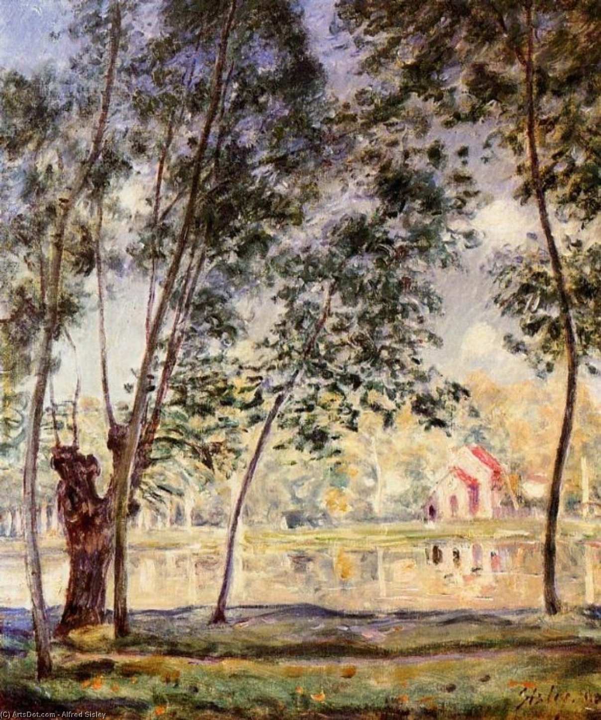 Sunny Afternoon Willows By The Loing — Alfred Sisley