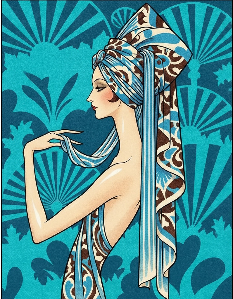Cyan Patterns Enveloping A Cream Profile — Valentin Laurent De Courcey