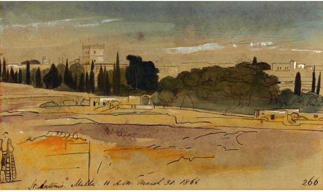 View Of St Antonio, Malta — Edward Lear