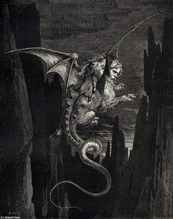 The Inferno, Canto 17, Line 117. New Terror I Conceiv’d At The Steep Plunge — Paul Gustave Doré