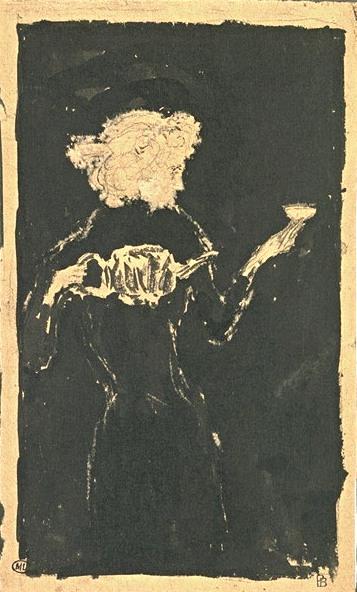Woman To Mid-legs, Looking To The Right, Carrying A Teapot — Pierre Bonnard