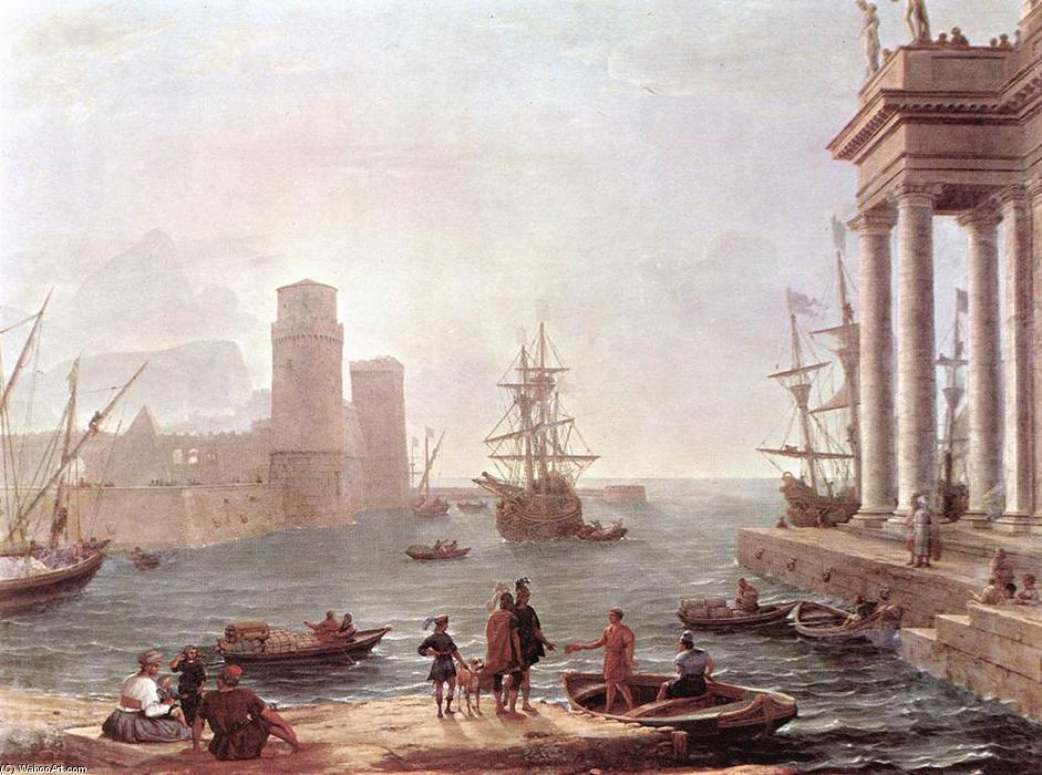 Hafenszene Mit Der Abreise Des Ulysses Aus Dem Land Der Feaken — Claude Lorrain (claude Gellée)