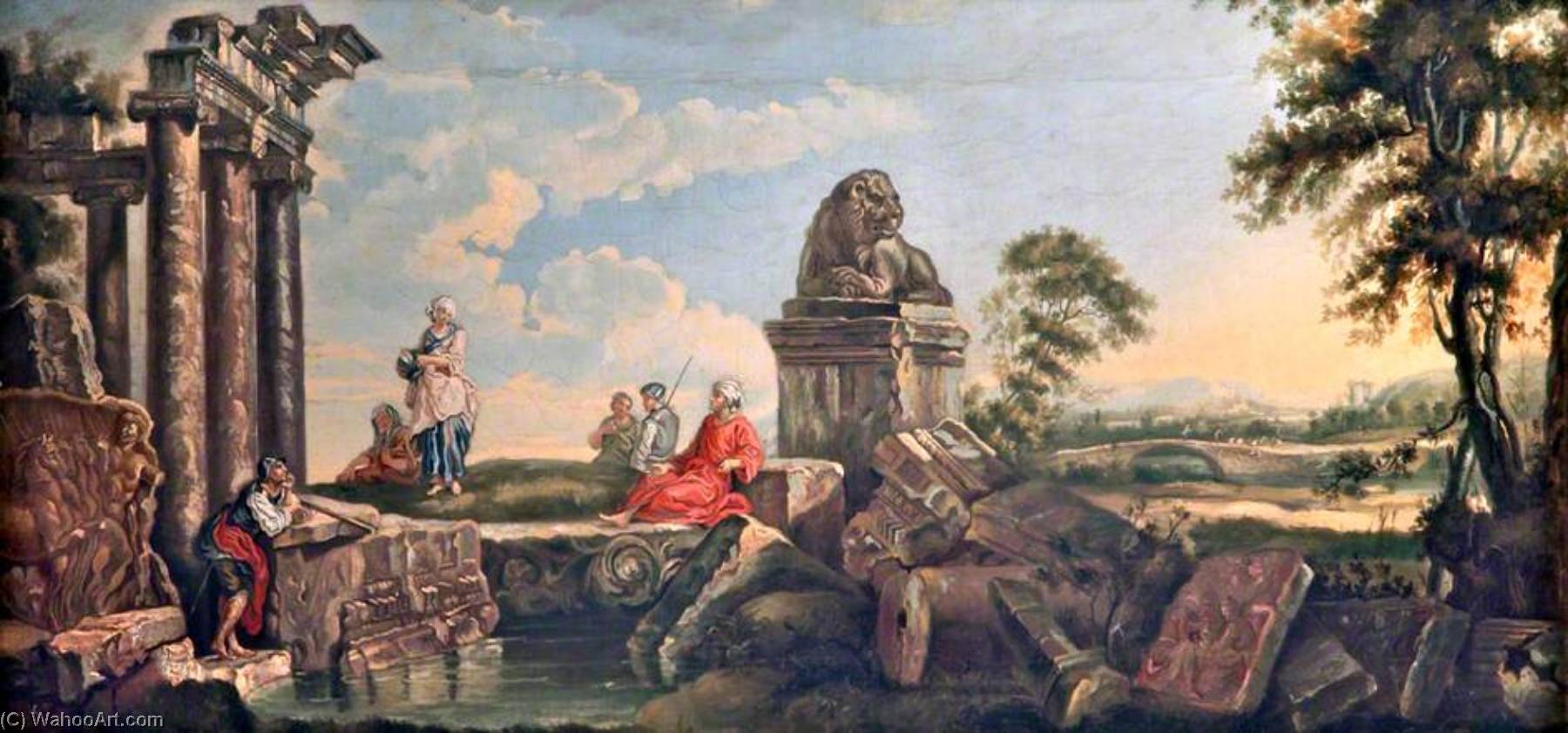 Landscape With Classical Ruins And Figures — William Pratt