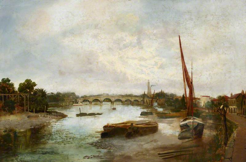 Strand On The Green, Looking At The Second Kew Bridge With Kew Bridge Standpipe Tower In The Background — James Isaiah Lewis
