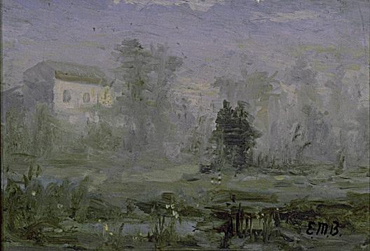 Untitled (landscape With House In Background), (painting) — Edward Mitchell Bannister