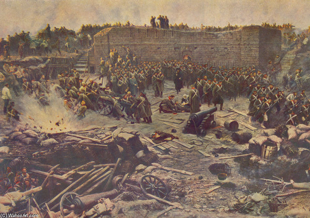 Detail Of His Panoramic Painting The Siege Of Sevastopol — François Flameng