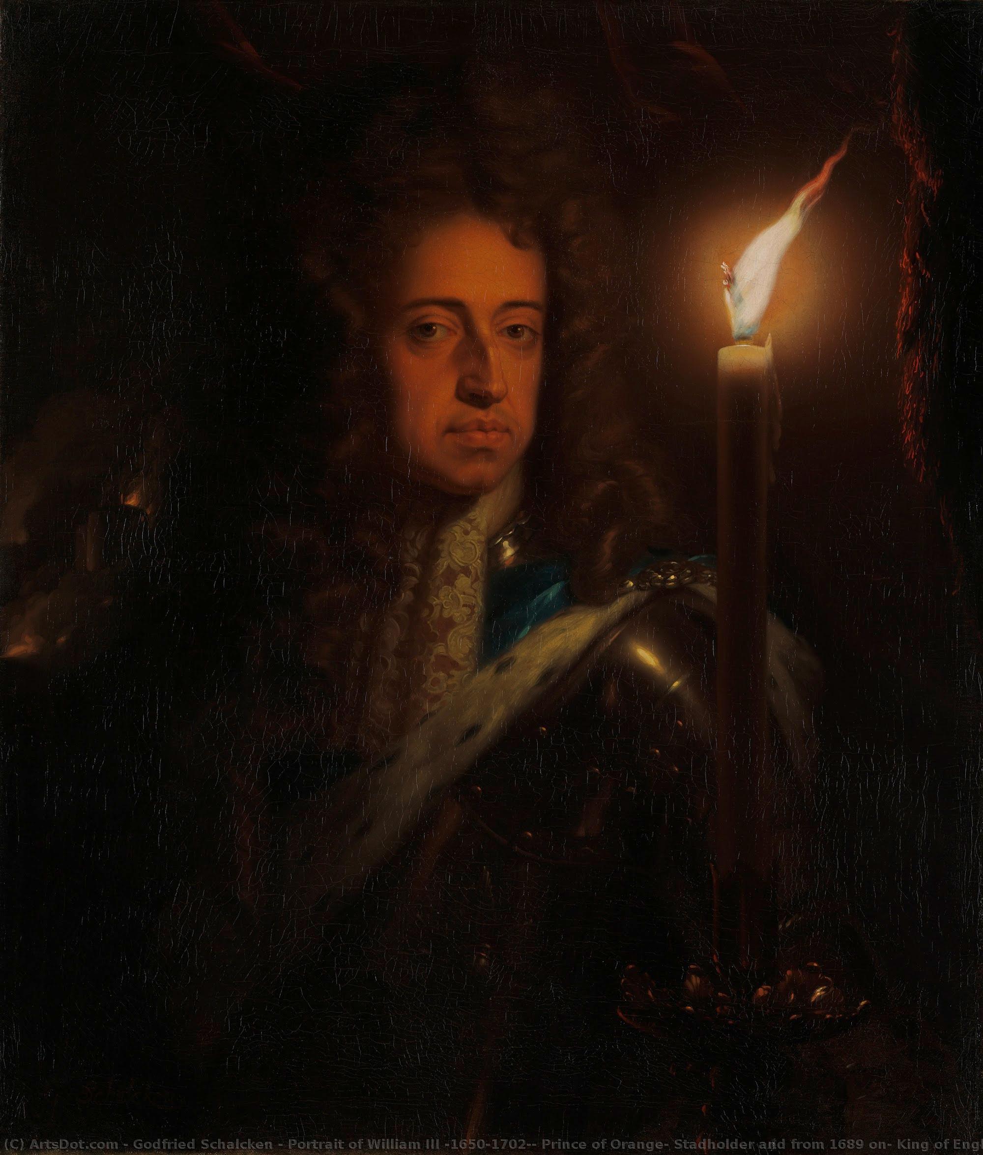 Portrait Of William Iii (1650-1702), Prince Of Orange, Stadholder And From 1689 On, King Of England, Godfried Schalcken, C. 1692 - C. 1697 — Godfrid Šalken