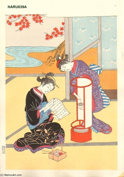 Beauties And Lantern — Suzuki Harunobu