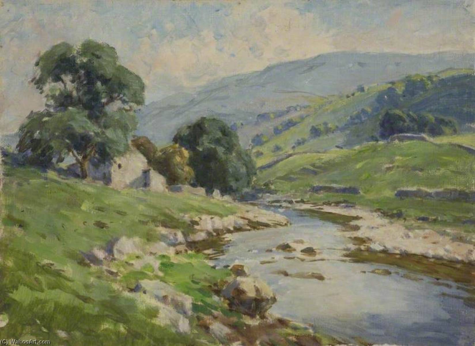 River Wharf At Yockenthwaite, North Yorkshire — Gertrude Crompton