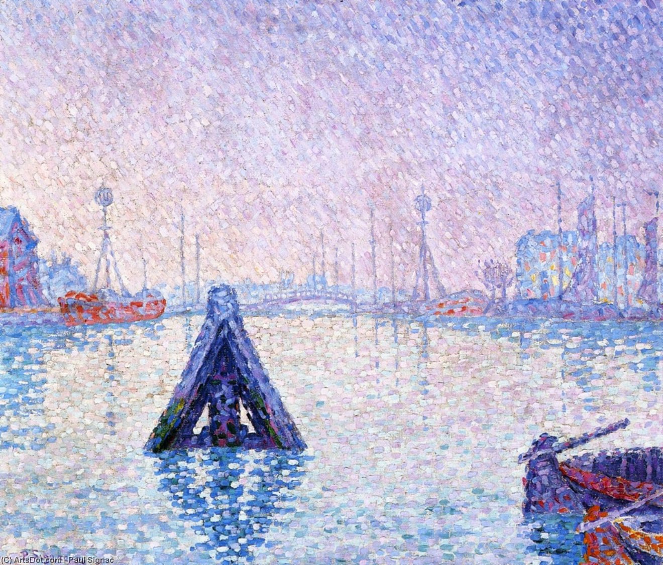 The Port At Vlissingen, Boats And Lighthouses — Paul Signac