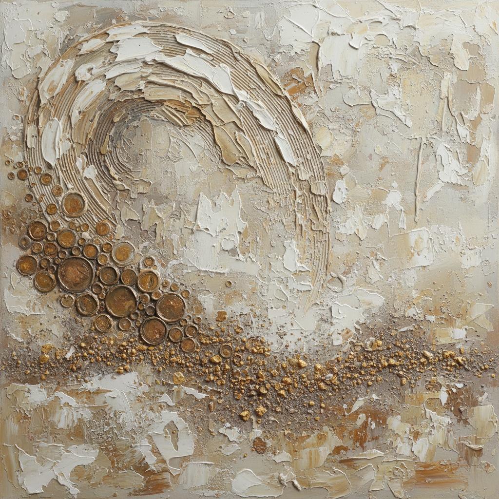Himmlische Echos In Bronze Und Creme: Eine Monumentale Studie Organischer Textur — David Moreau