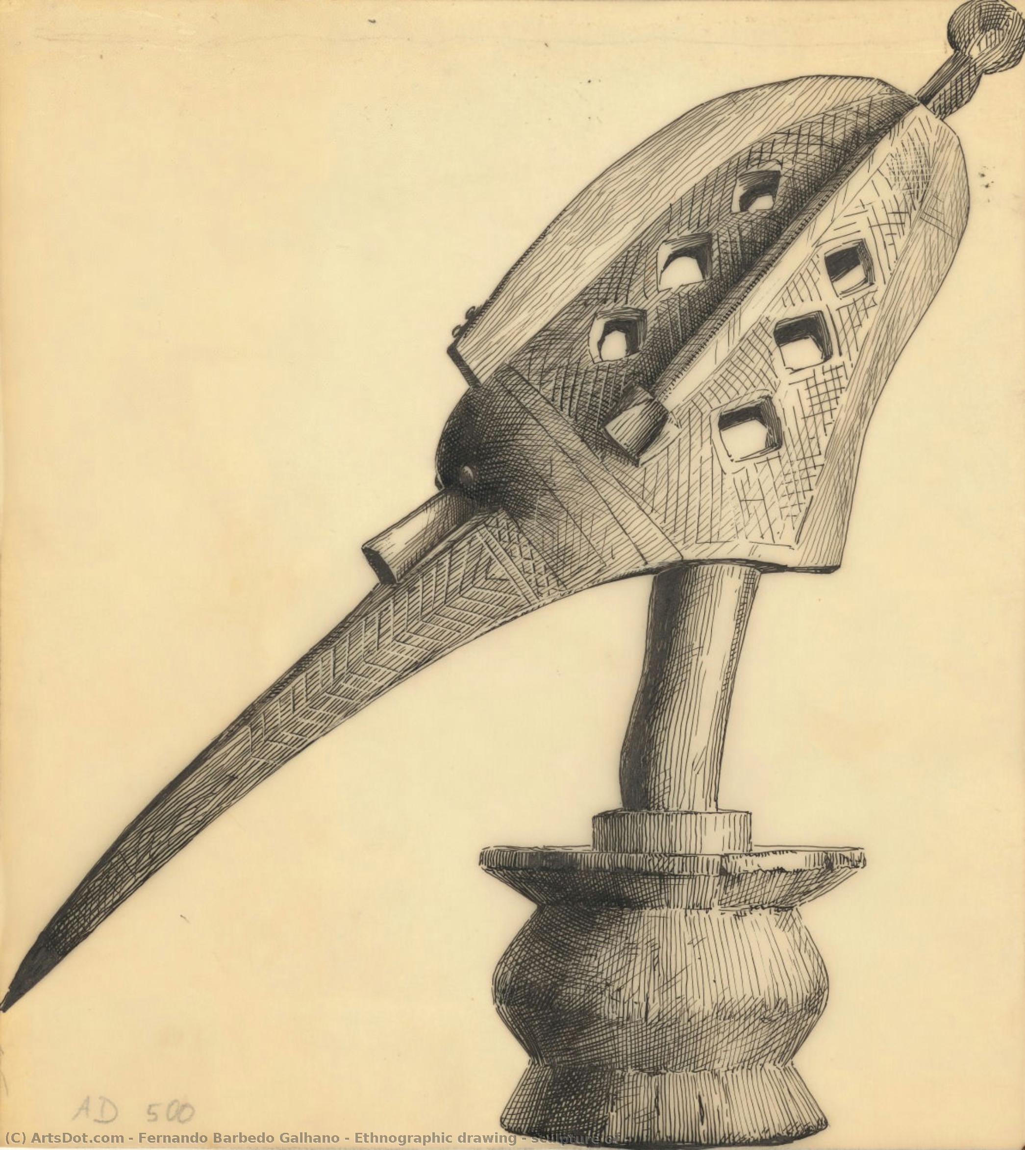 Ethnographic Drawing - Sculpture Of — Фернандо Барбедо Гаљано