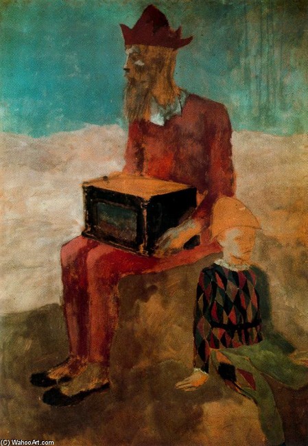 Organillero Y Pequeño Arlequín — Pablo Picasso