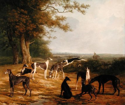 Nine Greyhounds In A Landscape — Жак Лоран Агасе