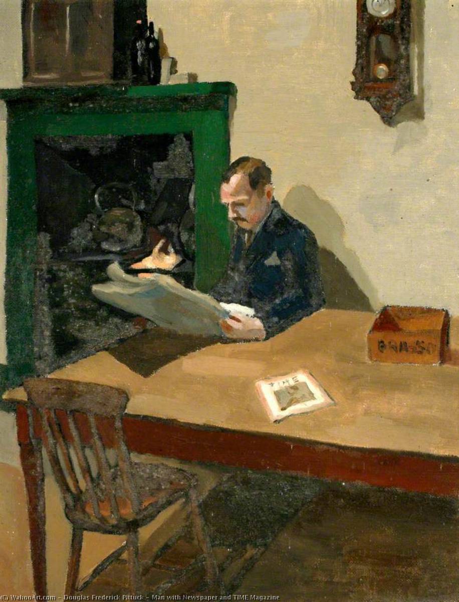 Man With Newspaper And Time Magazine — Douglas Frederick Pittuck