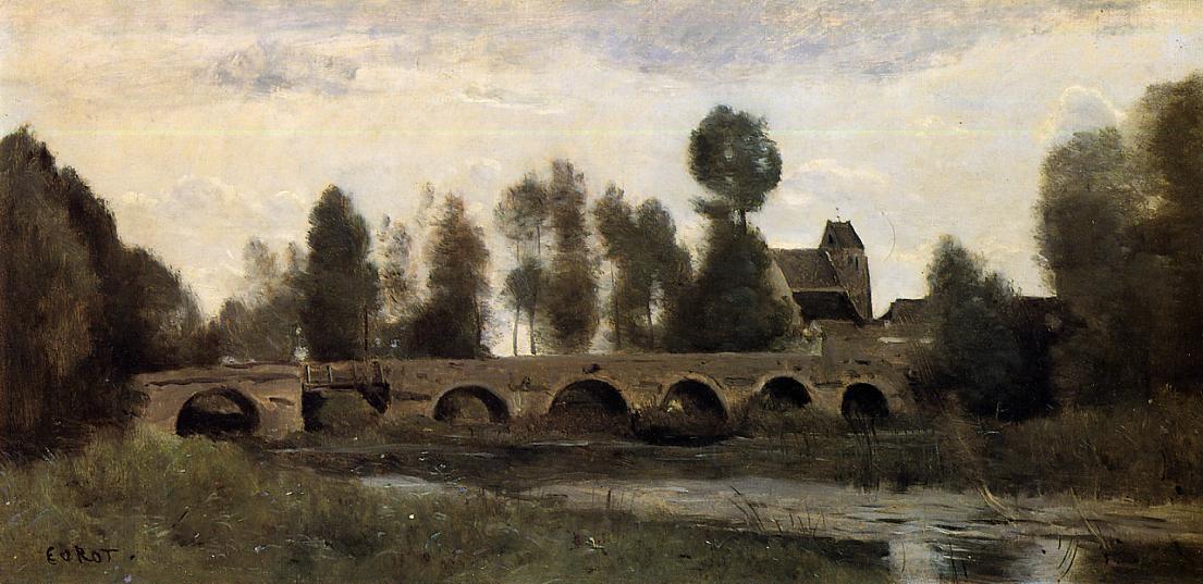 The Bridge At Grez-sur-loing — Jean-baptiste-camille Corot